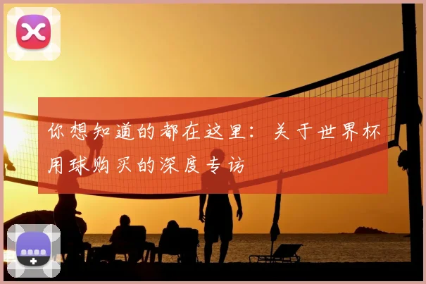 你想知道的都在这里：关于世界杯用球购买的深度专访